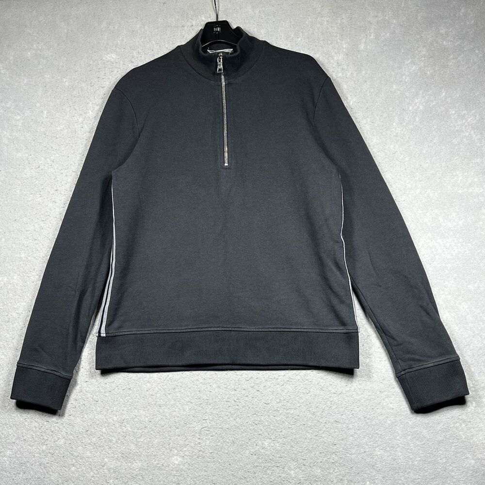 Mr P. Sweatshirt Men’s Large Gray Half Zip 100% Cotton Long Sleeve Portugal